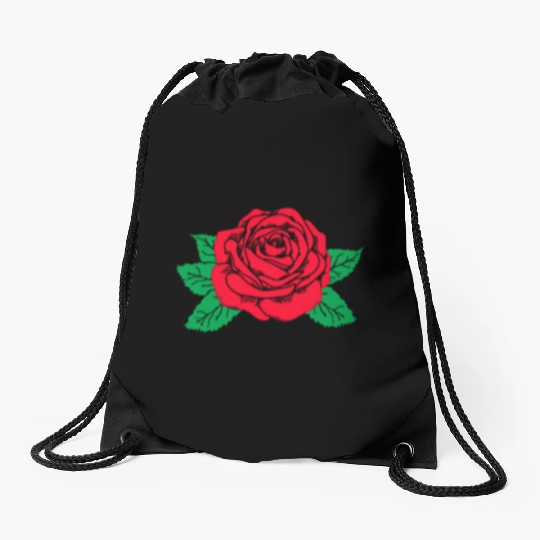 Red Rose Flower Aesthetic Soft Grunge Punk E Drawstring Bags