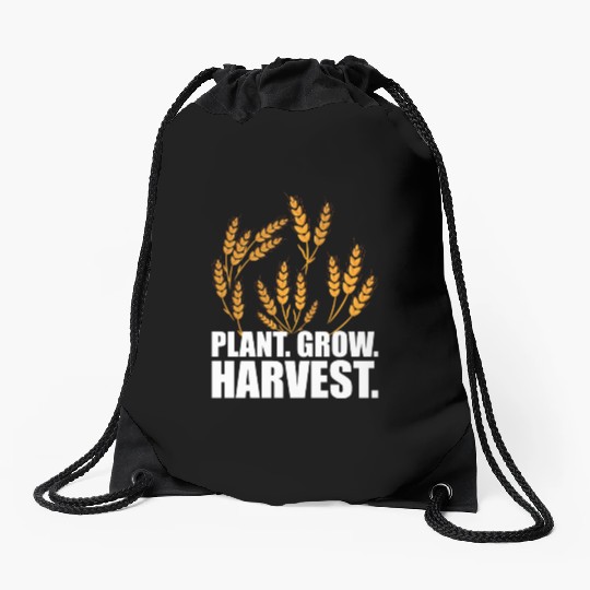 Wheat Farmer Plant Grow Harvest W Drawstring Bags