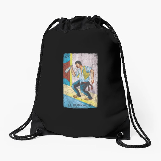 Loteria El Borracho Colorful Tarot Card Drawstring Bags