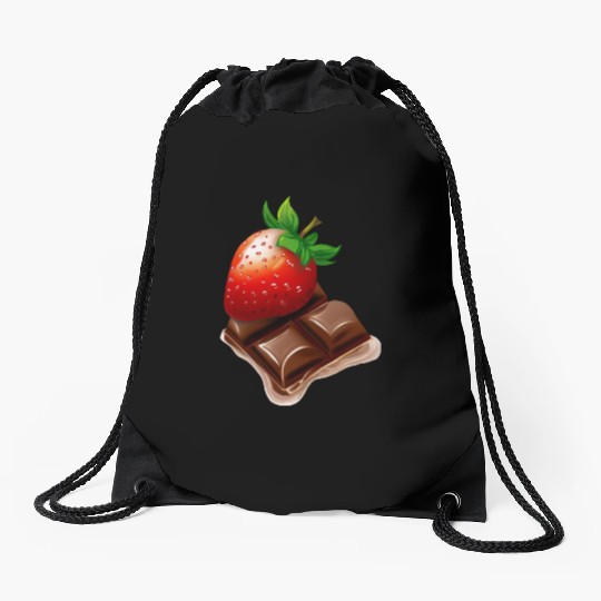 Melting Strawberry Chocolate - Sweet Dessert Drawstring Bags