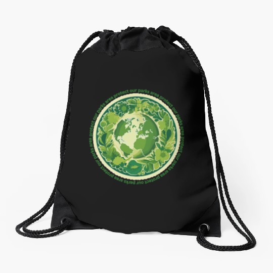 protect our parks and national parks areas Drawstring Bags