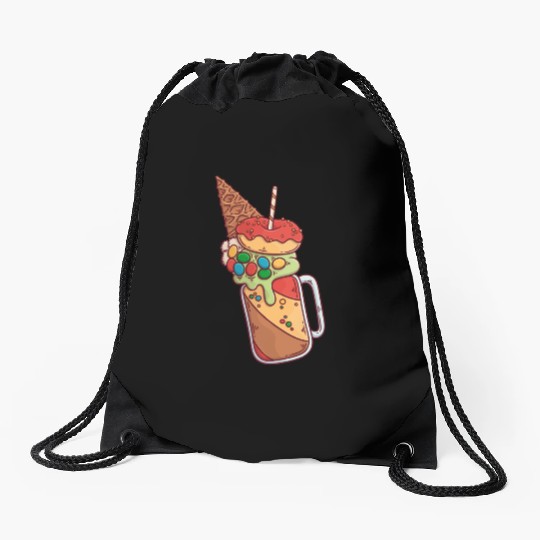 Chocolate Candy Shake Drawstring Bags