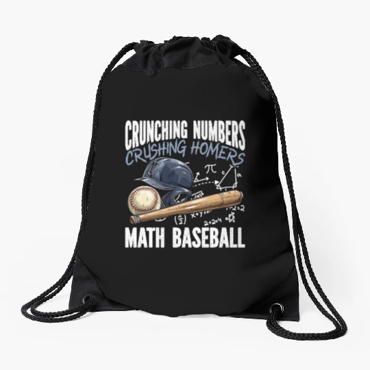 Baseball Math Lover Mathematician Baseball Player Drawstring Bags