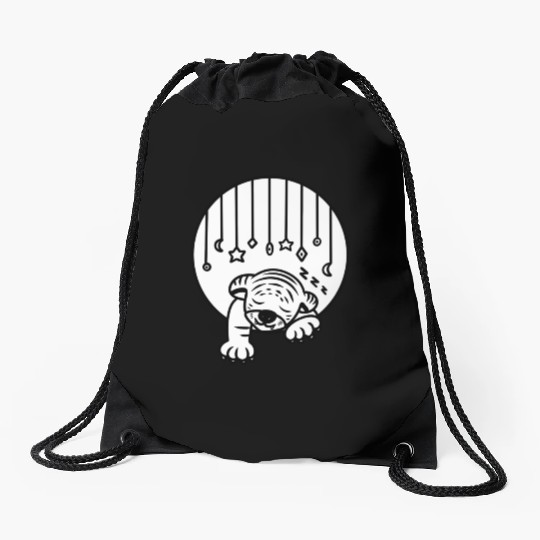Cute Tiger Cub Sleeping Drawstring Bags
