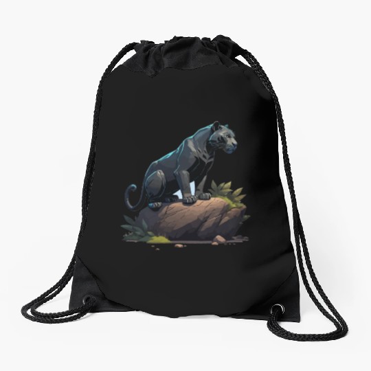black panther Drawstring Bags