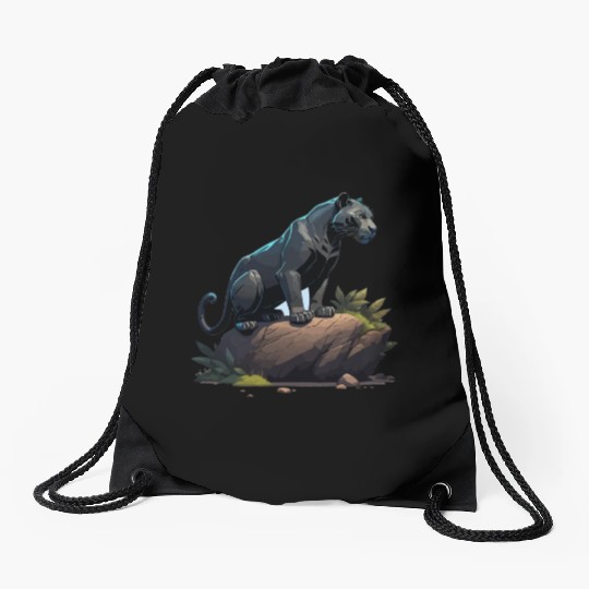 black panther Drawstring Bags
