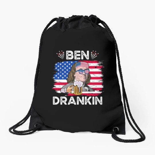 Ben Drankin US President Independence Day Drawstring Bags