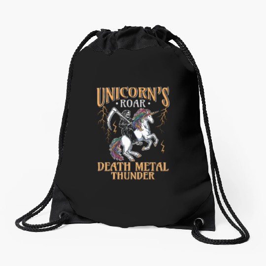 Goth Rock Satan Unicorn Festivals Death Metal Drawstring Bags