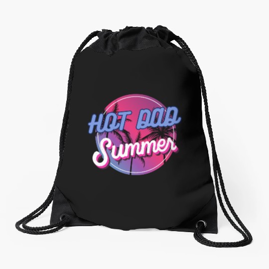 Hot Dad Summer, Dude Dad Vintage Drawstring Bags
