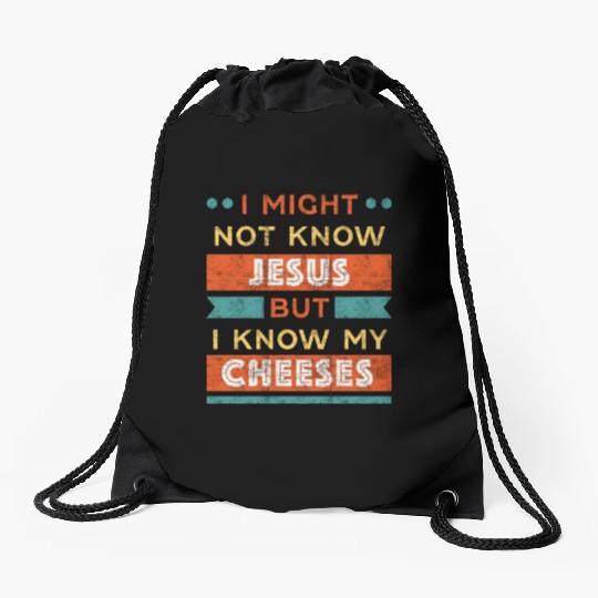 Cheese Lover yellow Drawstring Bags