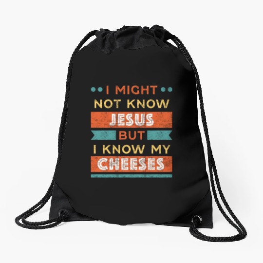 Cheese Lover yellow Drawstring Bags