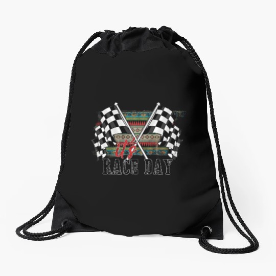 Its Race Day Drawstring Bags