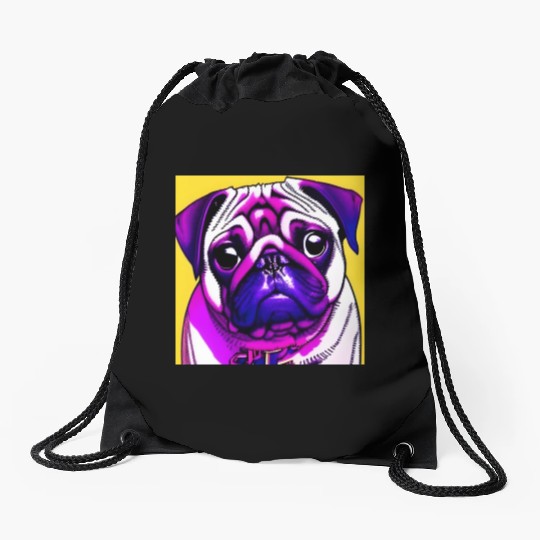 PUG POP ART Drawstring Bags