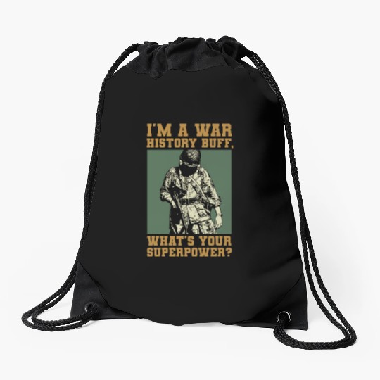 War History Buff - WW2 Enthusiast Drawstring Bags