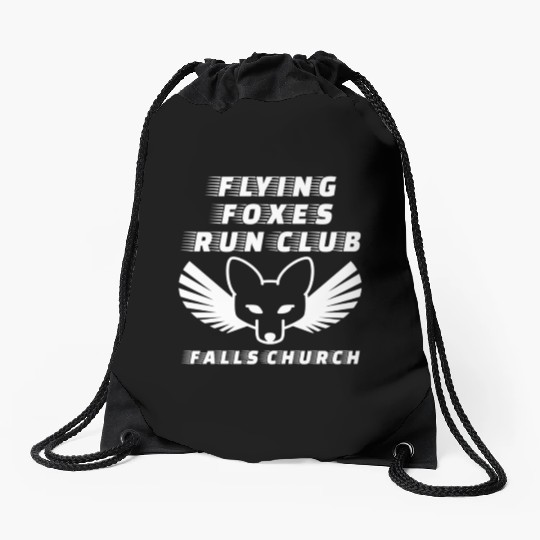 Flying Foxes Run Club Falls Church Drawstring Bags