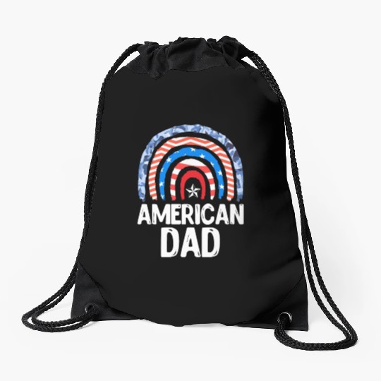 All American Dad Independence Day Party USA Father Drawstring Bags