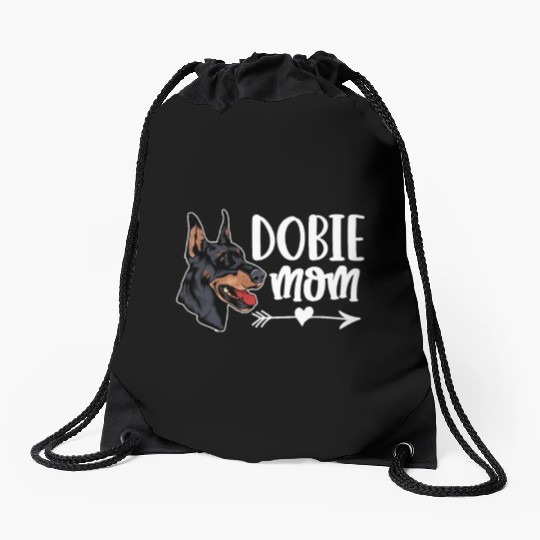 Dobie Mom Doberman Mom Drawstring Bags
