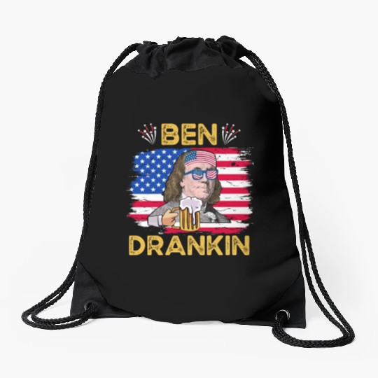 Ben Drankin US President Independence Day Drawstring Bags