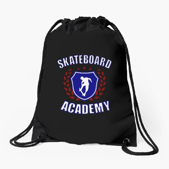 Skateboard Academy Drawstring Bags