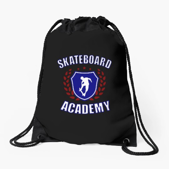 Skateboard Academy Drawstring Bags