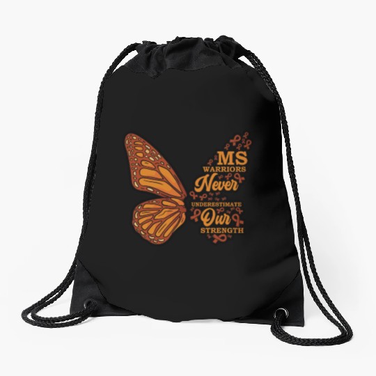 MS Warriors Never Underestimate Our Strength Drawstring Bags