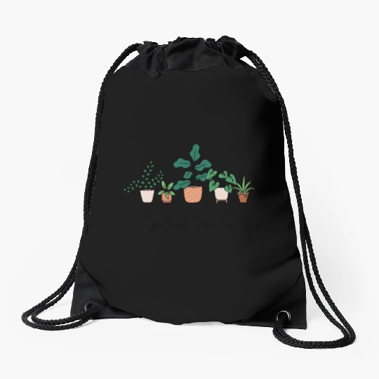 Plant Mom Drawstring Bags