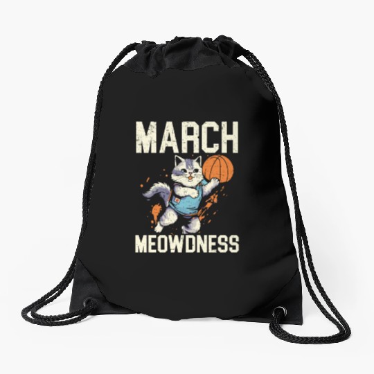 Basketball Cat Basketball Player I Love Basketball Drawstring Bags