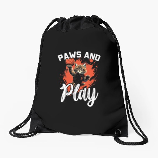 Basketball Cat Basketball Player I Love Basketball Drawstring Bags