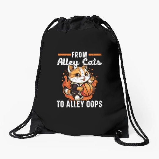 Basketball Cat Basketball Player I Love Basketball Drawstring Bags