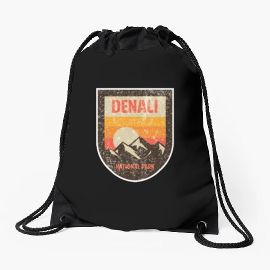 Denali National Park Drawstring Bags