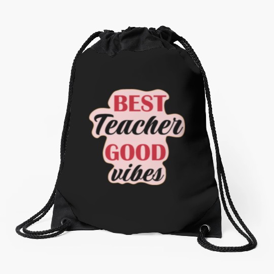 Best teacher Good V gifts for Teachers Drawstring Bags