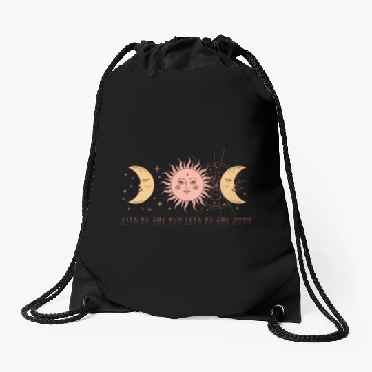 Boho Celestial Sun And Moon Drawstring Bags
