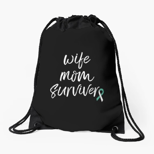 Cervical Cancer Awareness Products Ribbon Survivor Drawstring Bags