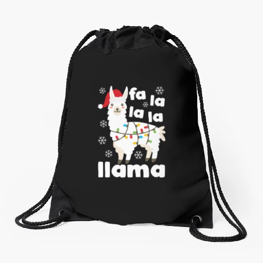 Fa La La Llama Falala Kawaii Snow Lamb Drawstring Bags