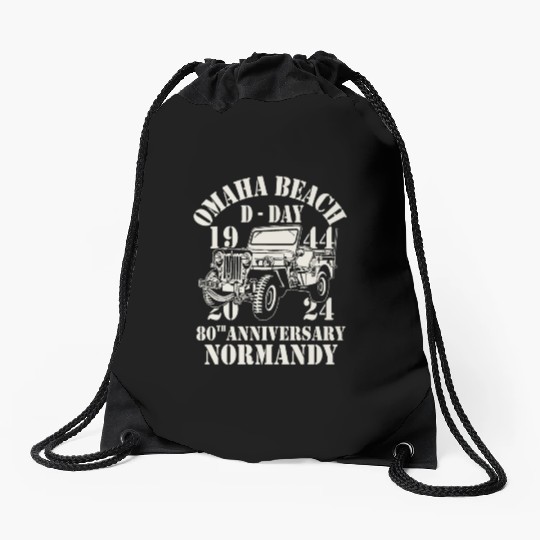 Omaha Beach 1944 D Day 2024 80th Anniversary Drawstring Bags
