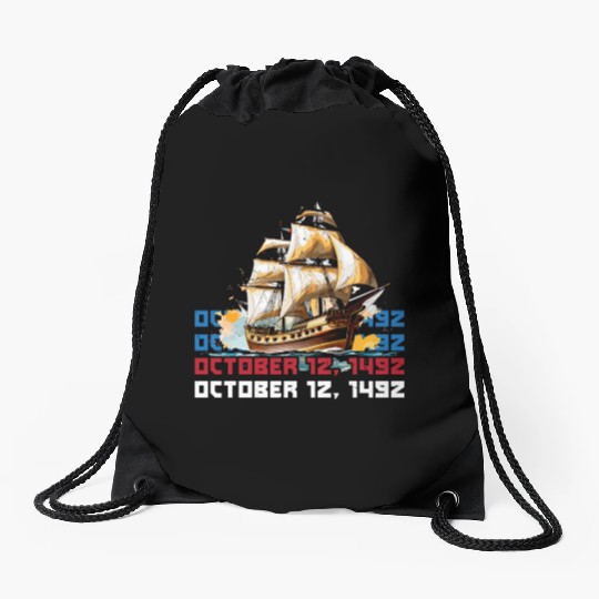 Christopher Columbus Italian American Columbus Day Drawstring Bags