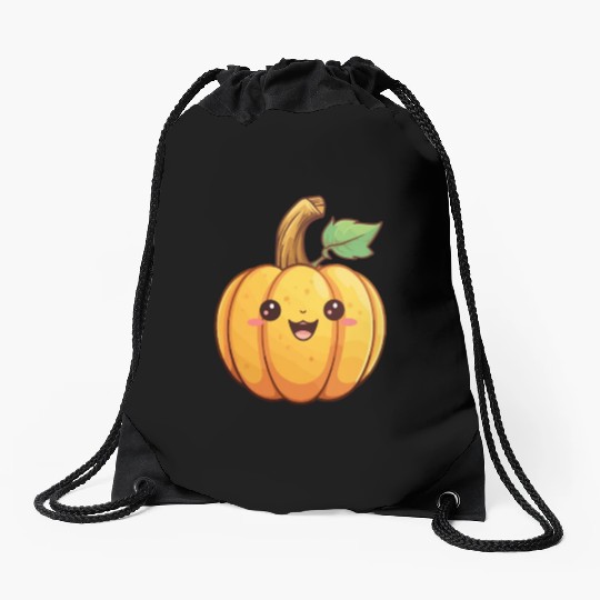 Pumpkin kawaii Drawstring Bags