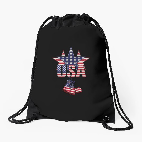 God bless America the land of the free Drawstring Bags