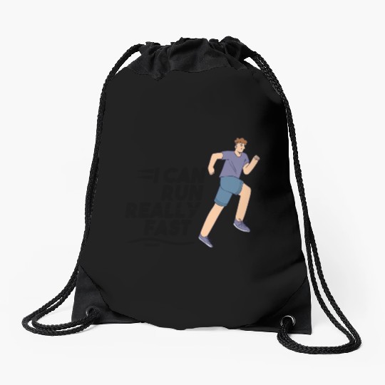 Jogging sprints running fitness marathon Drawstring Bags