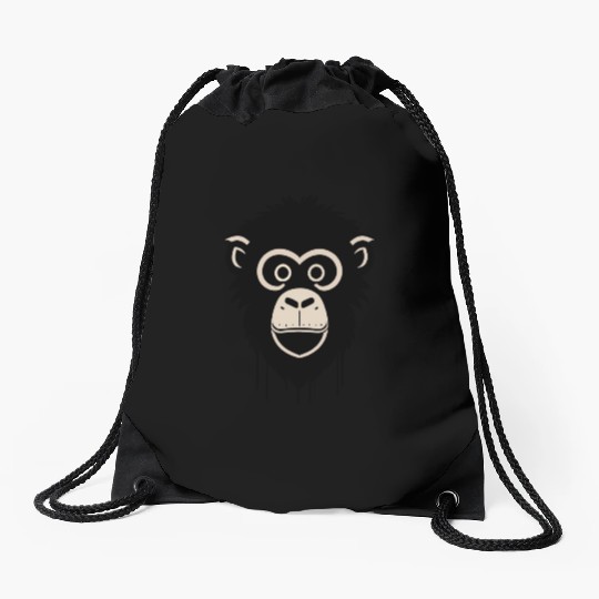 monkey face Drawstring Bags