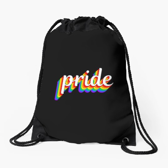Happy Pride Rainbow Multi Color Gay Lesbian Lgbtq Drawstring Bags