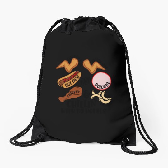 Chicken Wing Chicken Wing Hot Dog Bologna Viral So Drawstring Bags