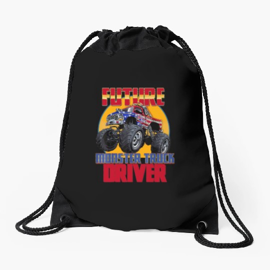 Awesome Future Monster Truck Driver Monster Truck Drawstring Bags