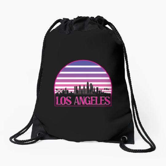 LOSANGELES CIRCLE striped Drawstring Bags
