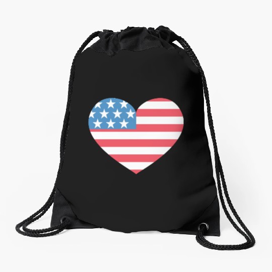 Heart America Drawstring Bags