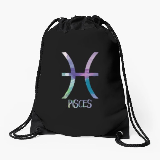 Pisces Zodiac Symbol Astrology Fish Water Sign Drawstring Bags