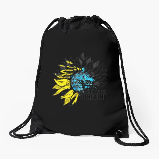 Sunflower Ukrainian Flag I Stand With Ukraine Ukra Drawstring Bags