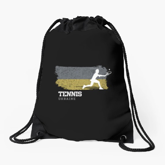 Tennis Ukraine Flag Tennis Player Tennis Drawstring Bags