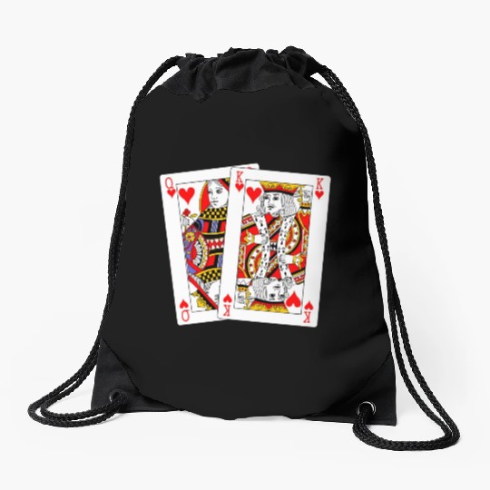 Queen and King of Hearts Drawstring Bags