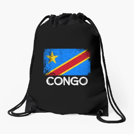Congolese Flag Made In Congo Drawstring Bags